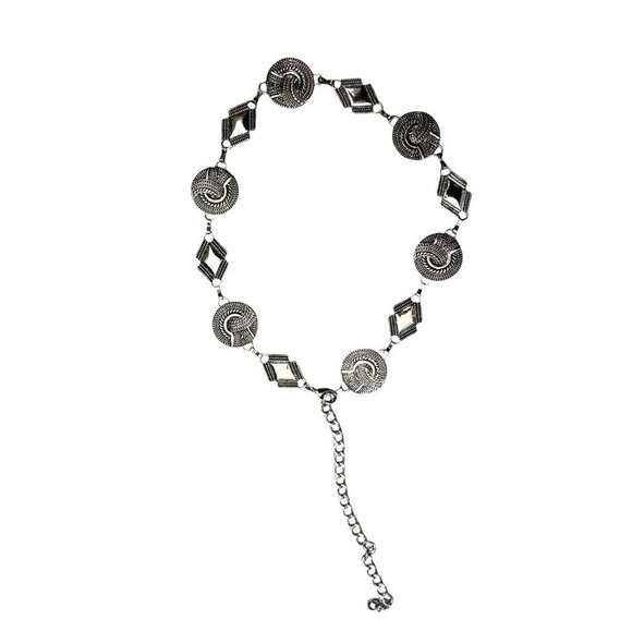 Vintage Metal Concho Statement Belt Womens size Medium silver metal - Picture 7 of 7